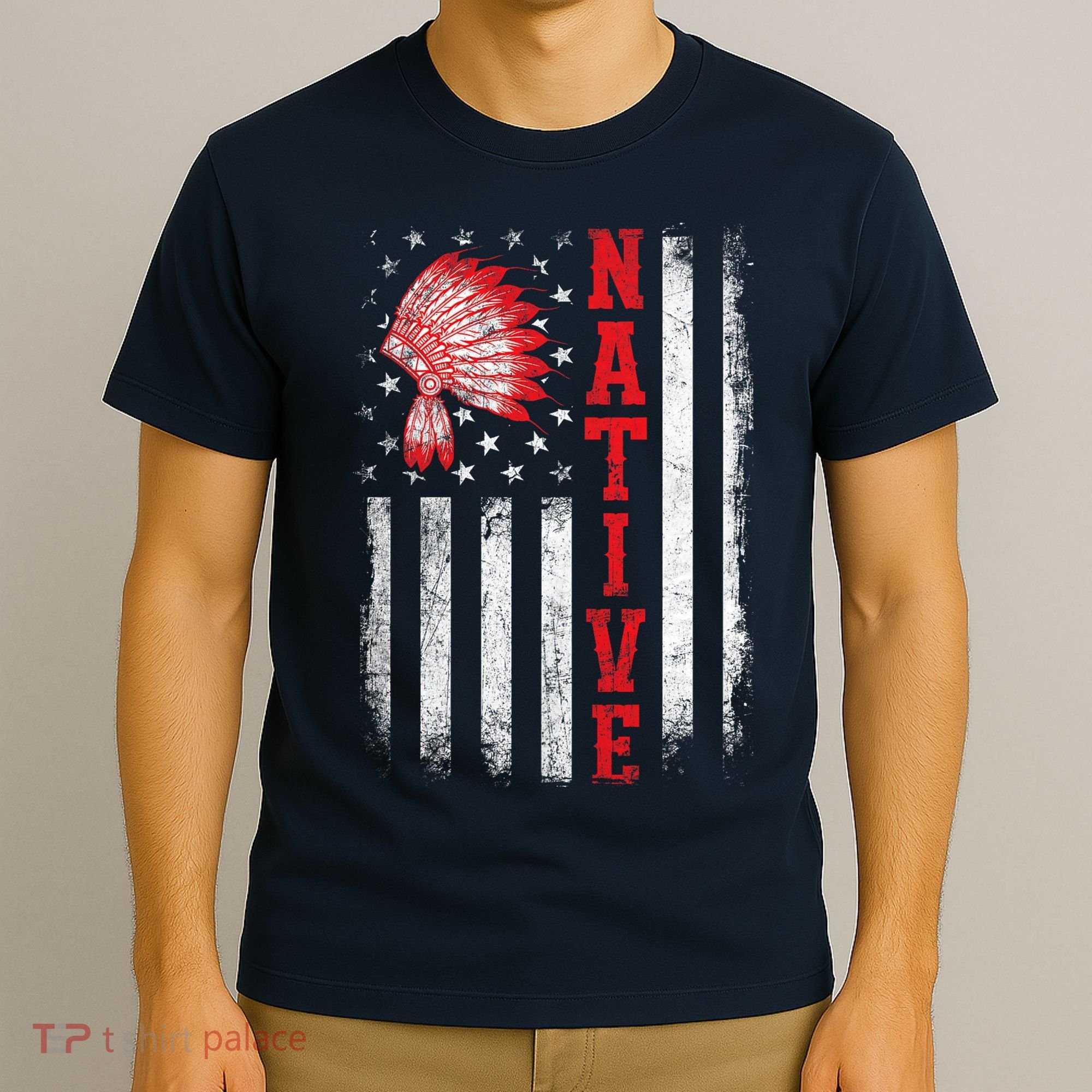 Native - American Day USA Flag Cherokee Indigenous People T-Shirt
