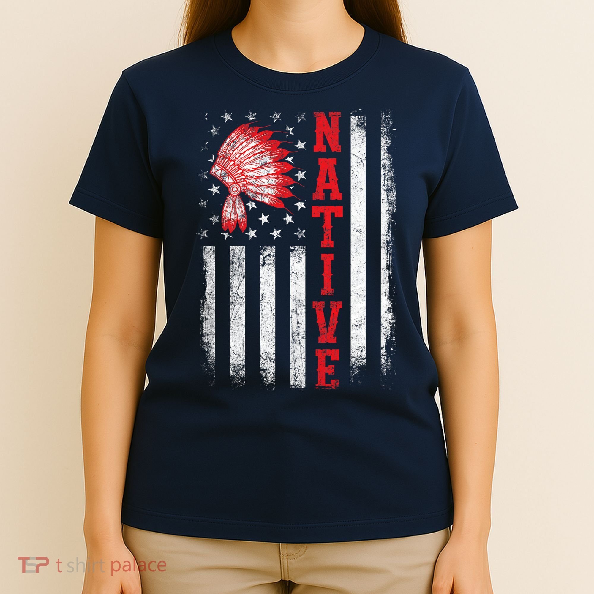 Native - American Day USA Flag Cherokee Indigenous People T-Shirt