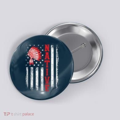 Native - American Day USA Flag Cherokee Indigenous People Button