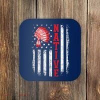 Native - American Day USA Flag Cherokee Indigenous People Coaster thumb 0