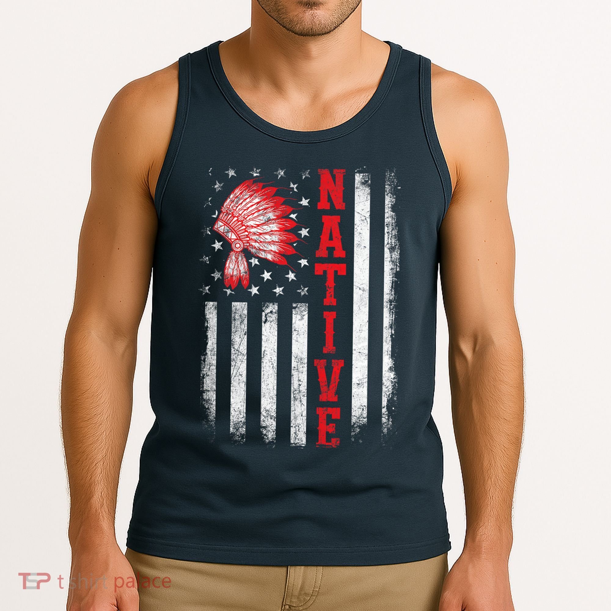 Native - American Day USA Flag Cherokee Indigenous People Tank Top