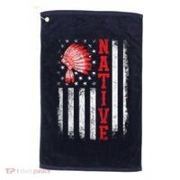 Native - American Day USA Flag Cherokee Indigenous People Golf Towel thumb 0