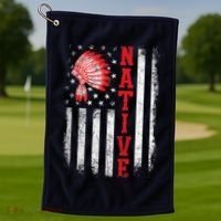 Native - American Day USA Flag Cherokee Indigenous People Golf Towel thumb 1