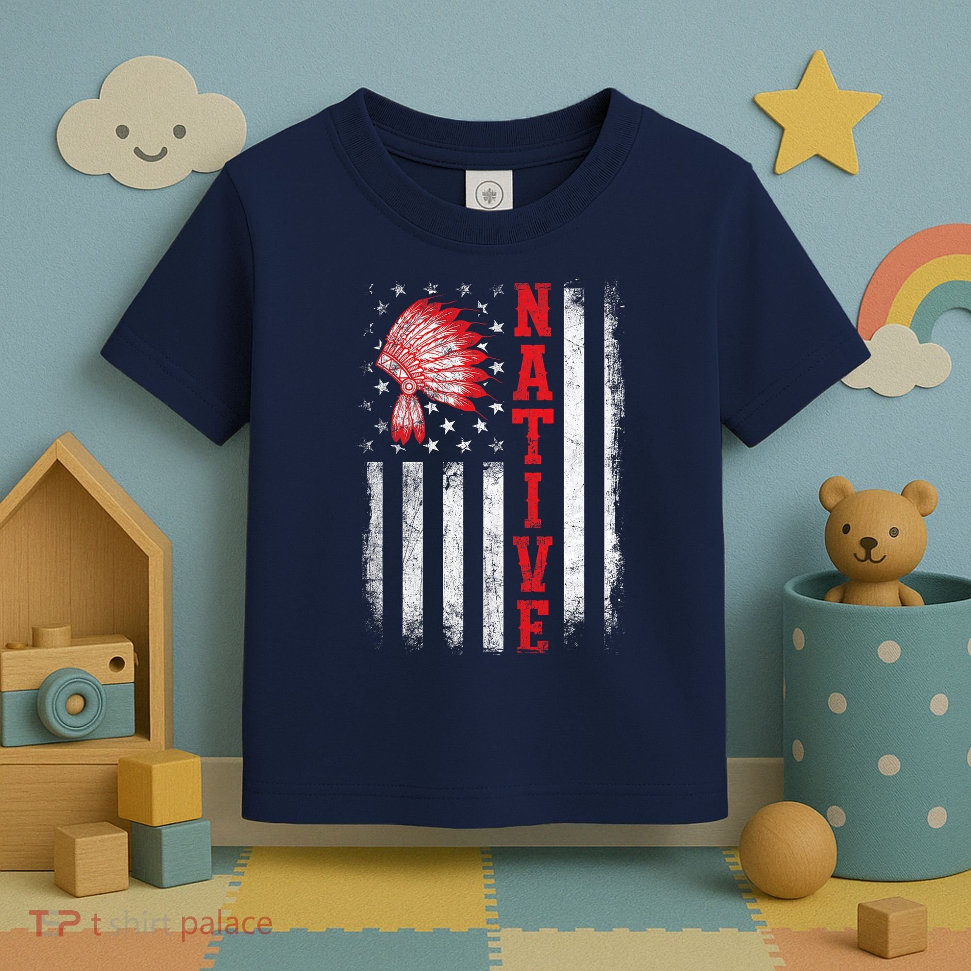 Native - American Day USA Flag Cherokee Indigenous People Toddler T-Shirt