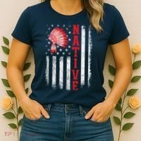 Native - American Day USA Flag Cherokee Indigenous People Women's T-Shirt thumb 2