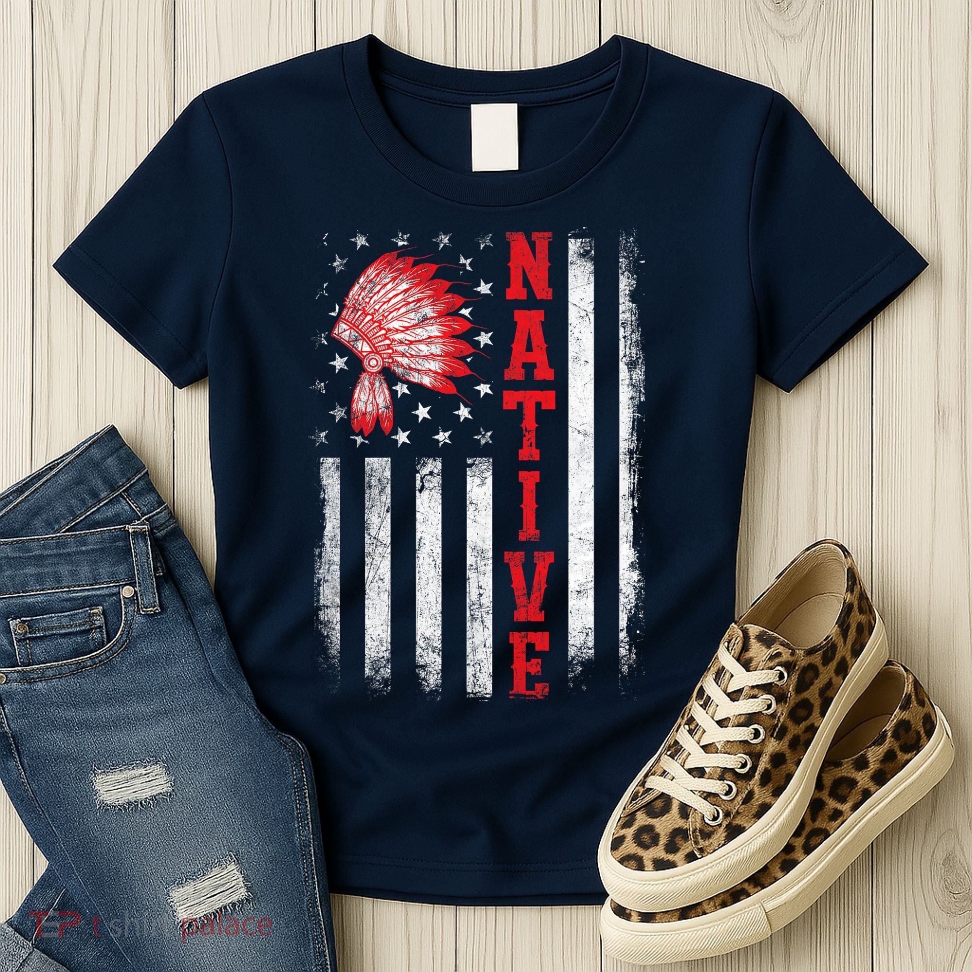 Native - American Day USA Flag Cherokee Indigenous People Women's T-Shirt