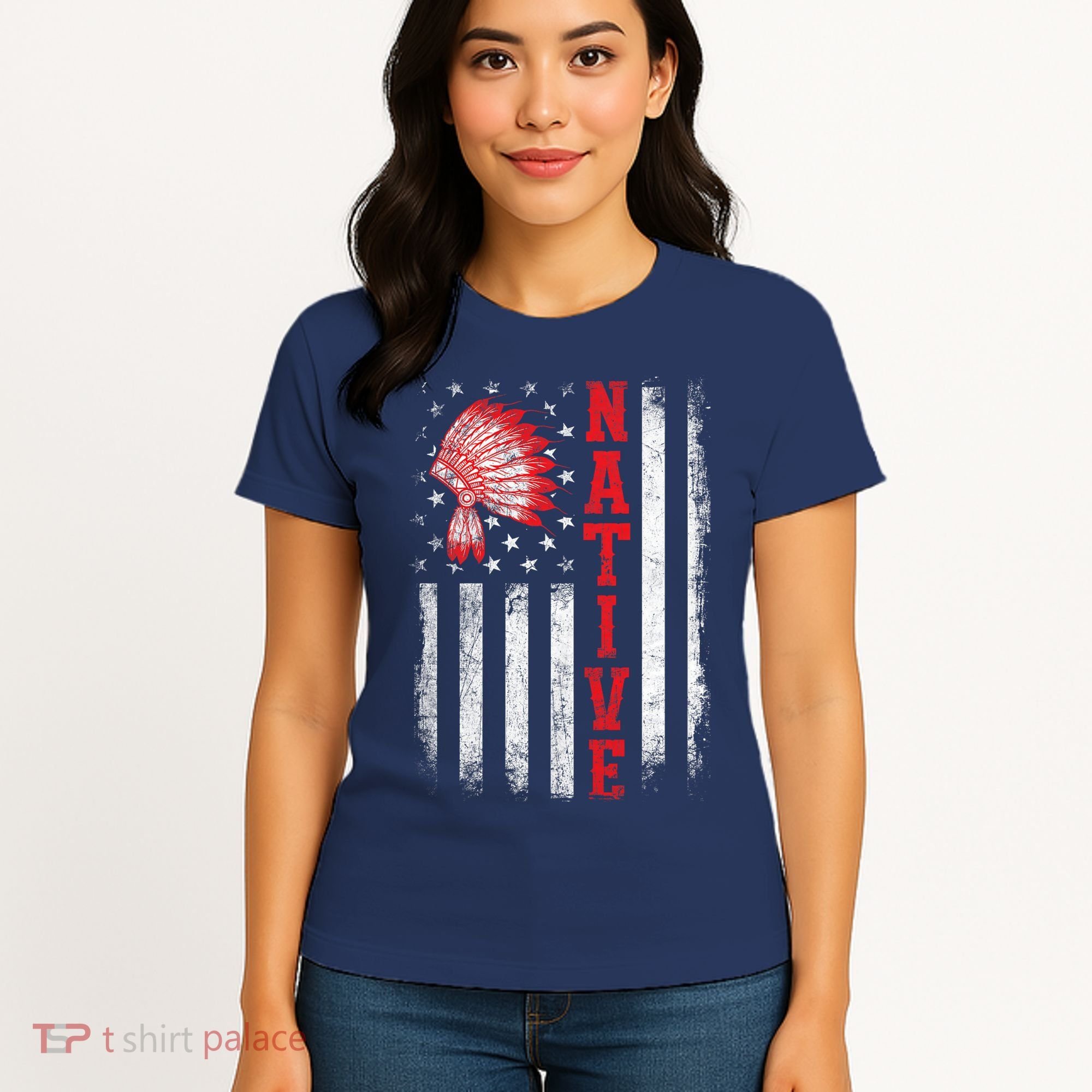 Native - American Day USA Flag Cherokee Indigenous People Women's T-Shirt