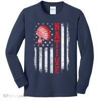 Native - American Day USA Flag Cherokee Indigenous People Kids Long Sleeve Shirt thumb 0