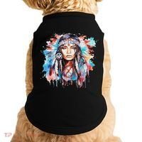 Native American Day Indigenous Girl With Feathers Doggie Tank thumb 0