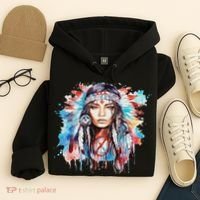 Native American Day Indigenous Girl With Feathers Hoodie thumb 4