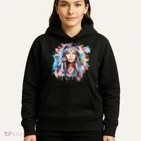 Native American Day Indigenous Girl With Feathers Hoodie thumb 5