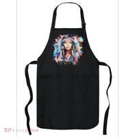 Native American Day Indigenous Girl With Feathers Apron thumb 0