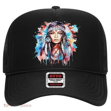 Native American Day Indigenous Girl With Feathers Hat