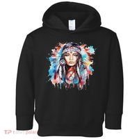 Native American Day Indigenous Girl With Feathers Toddler Hoodie thumb 0
