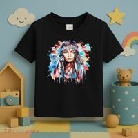 Native American Day Indigenous Girl With Feathers Toddler T-Shirt thumb 3