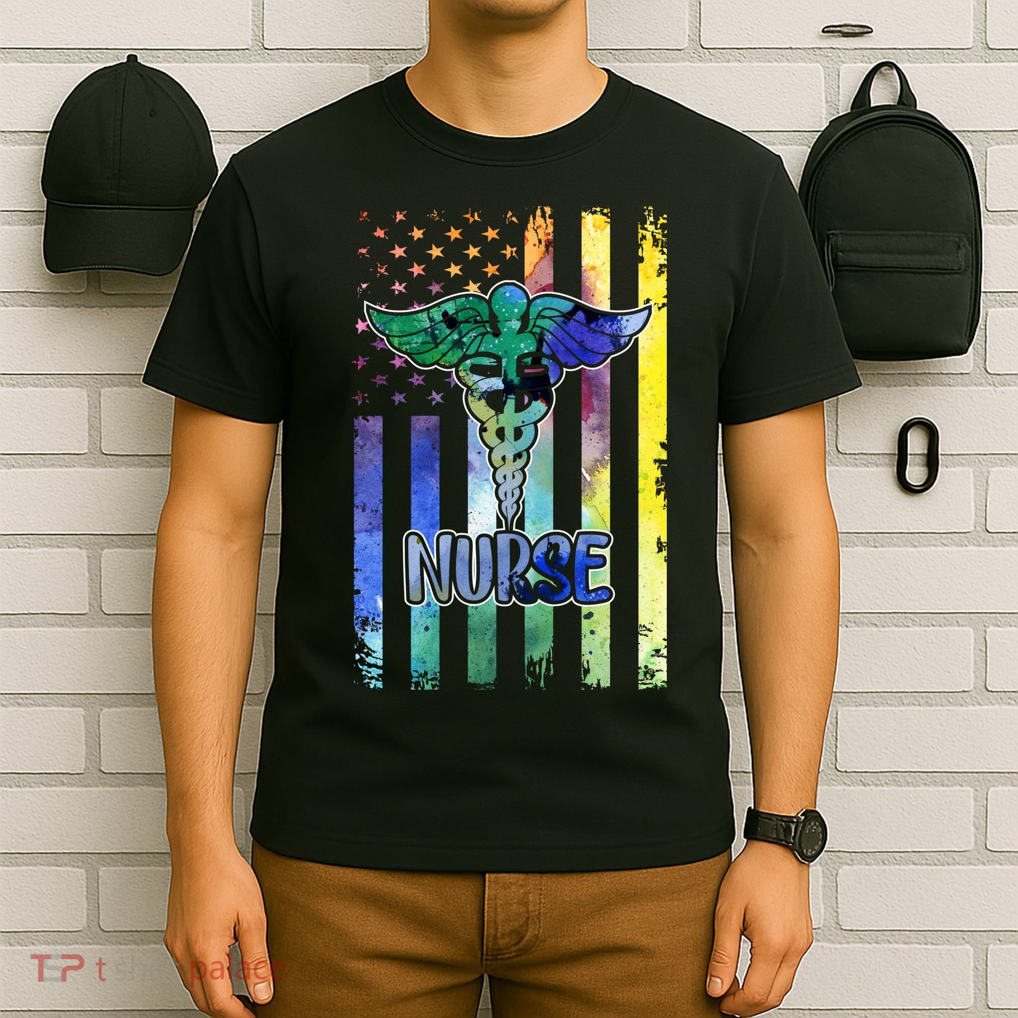 Nurse American Flag T-Shirt