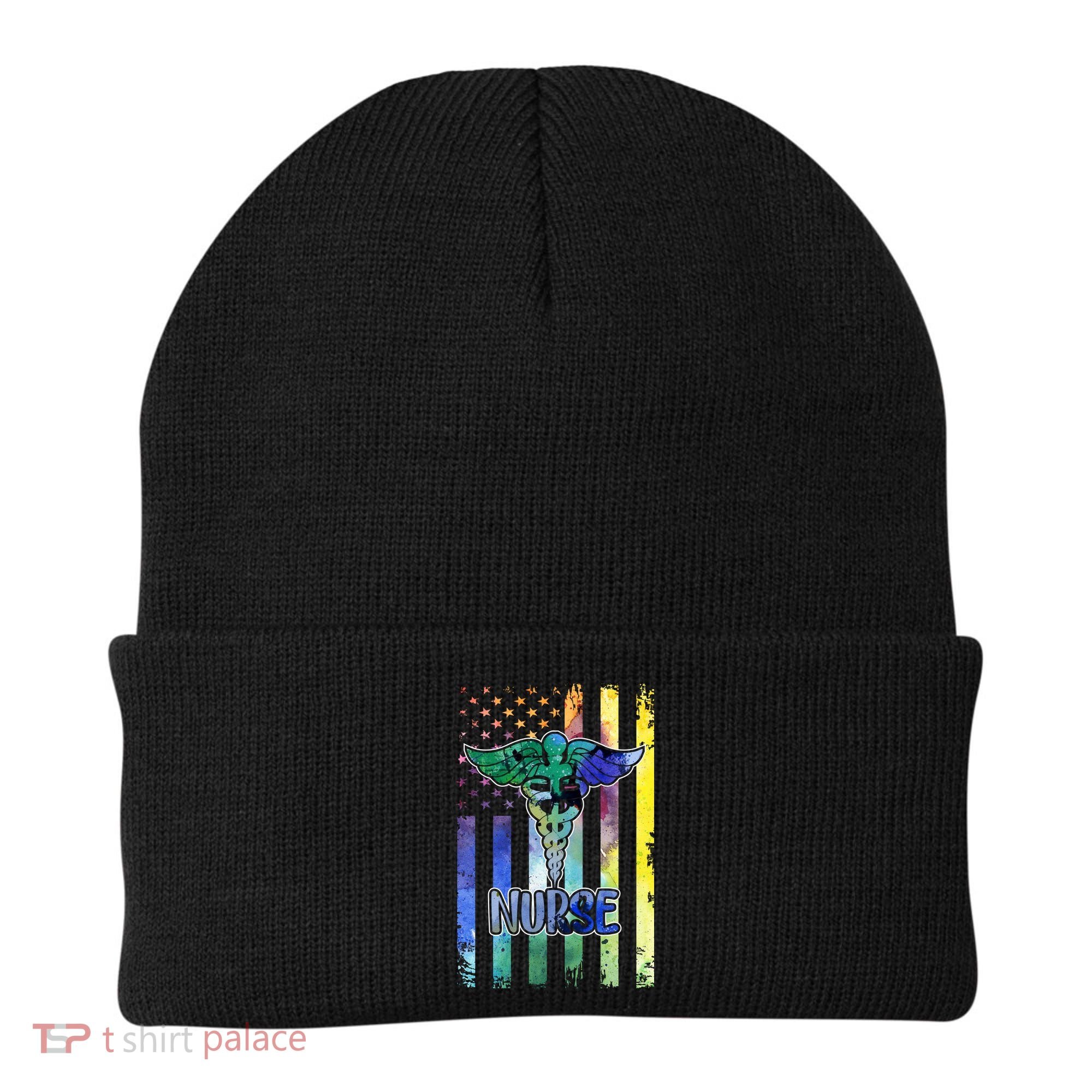 Nurse American Flag Beanie