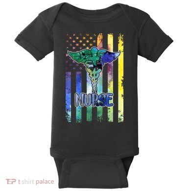 Nurse American Flag Baby Bodysuit