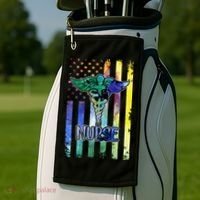 Nurse American Flag Golf Towel thumb 2
