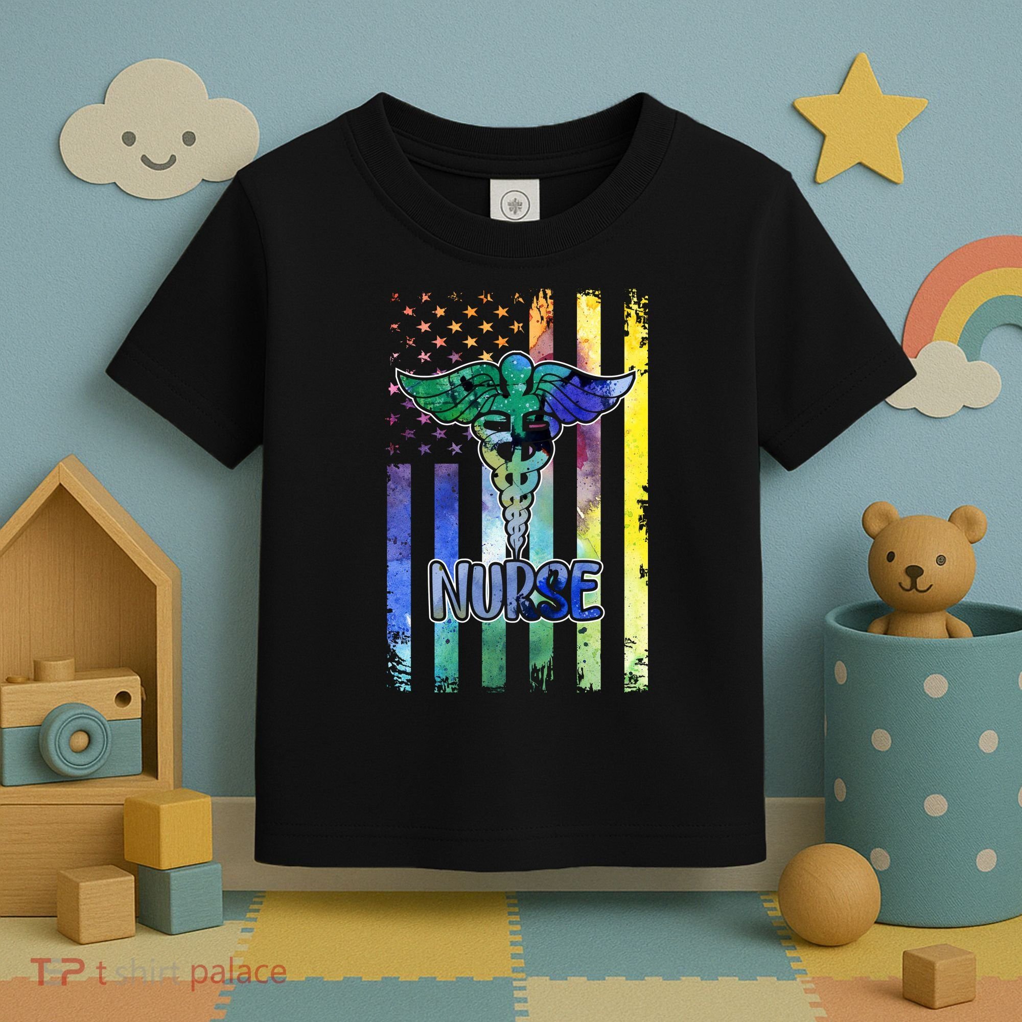 Nurse American Flag Toddler T-Shirt