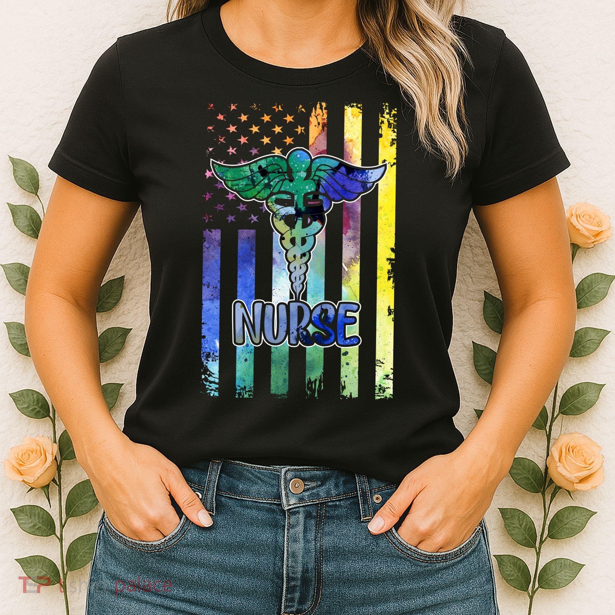 Nurse American Flag Women's T-Shirt