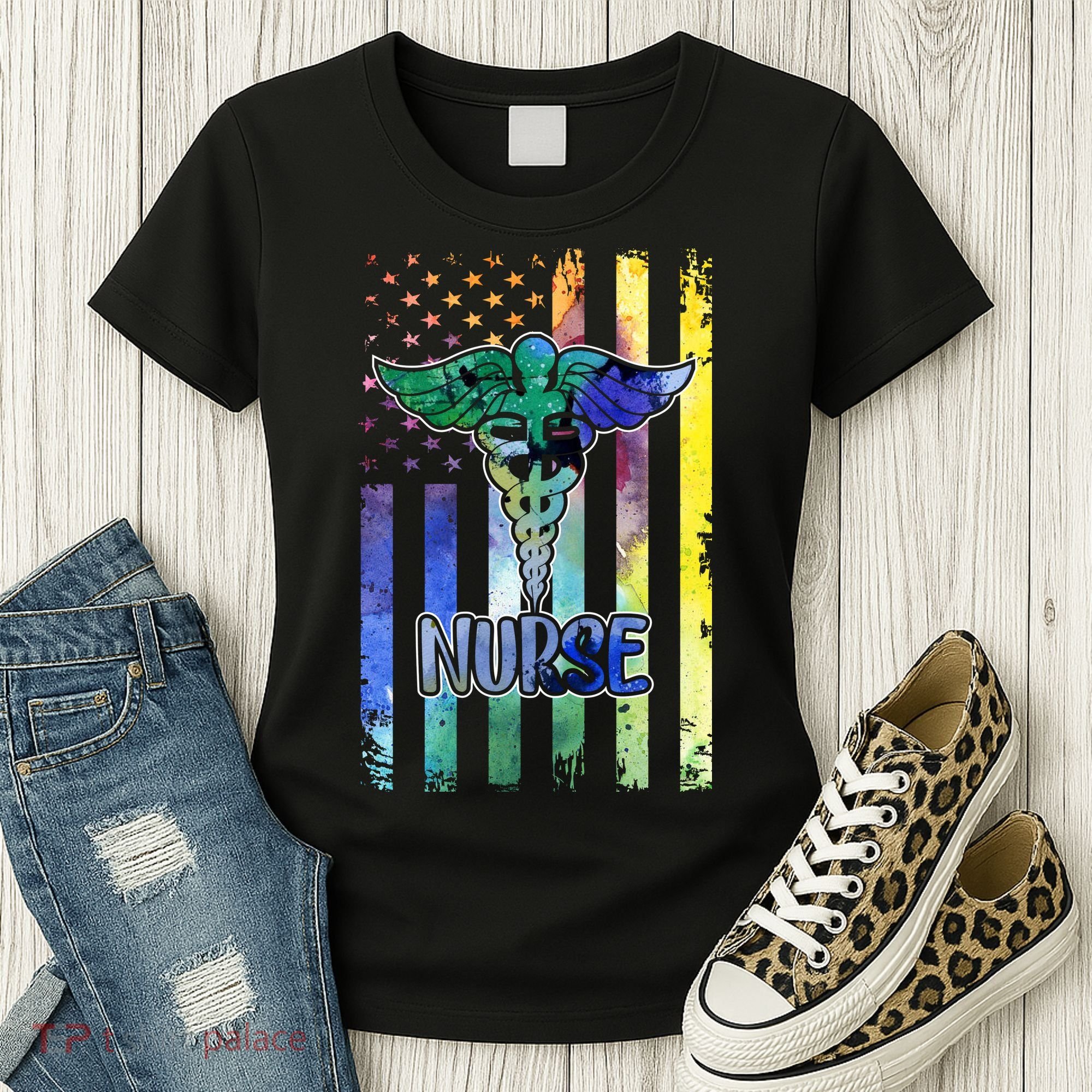 Nurse American Flag Women's T-Shirt