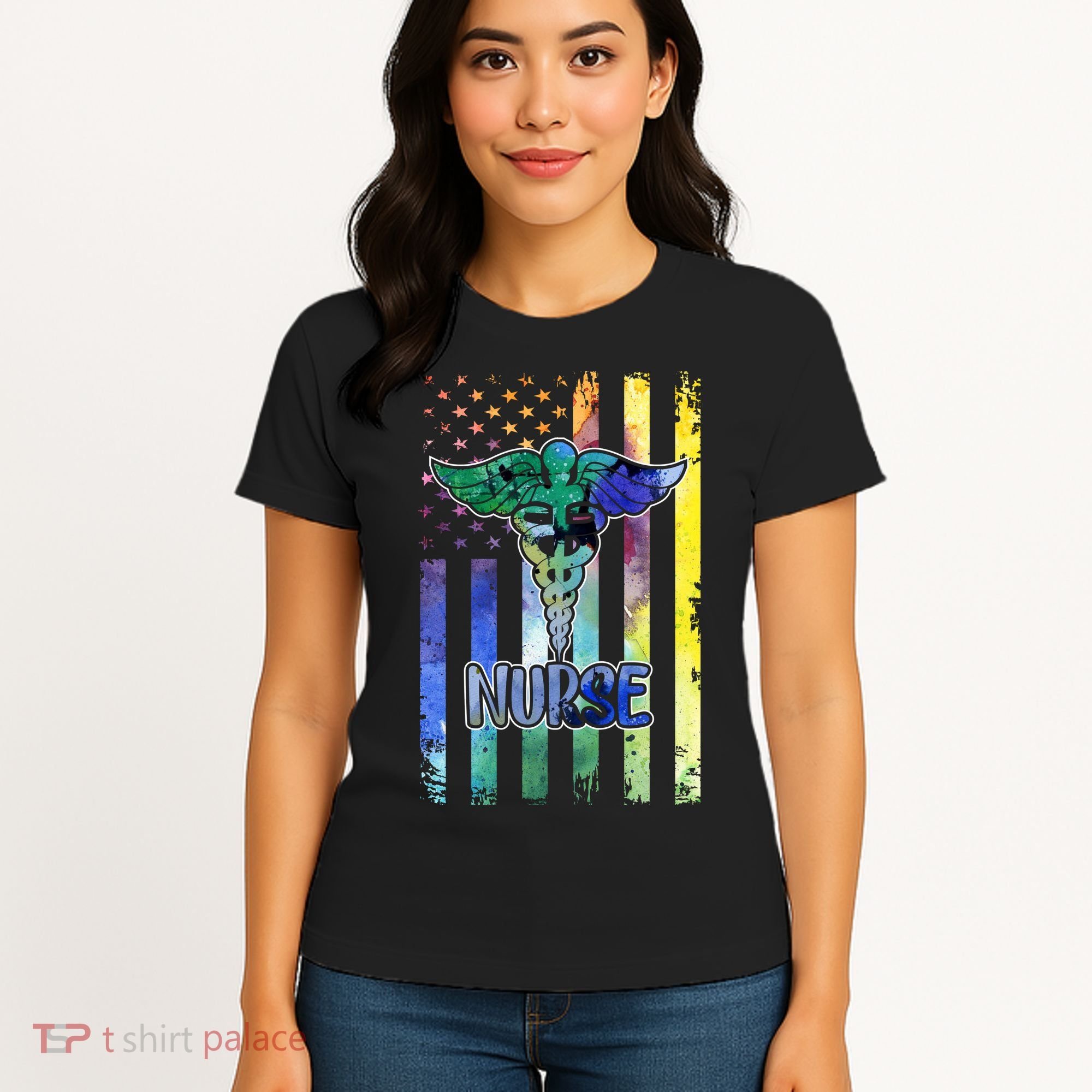 Nurse American Flag Women's T-Shirt