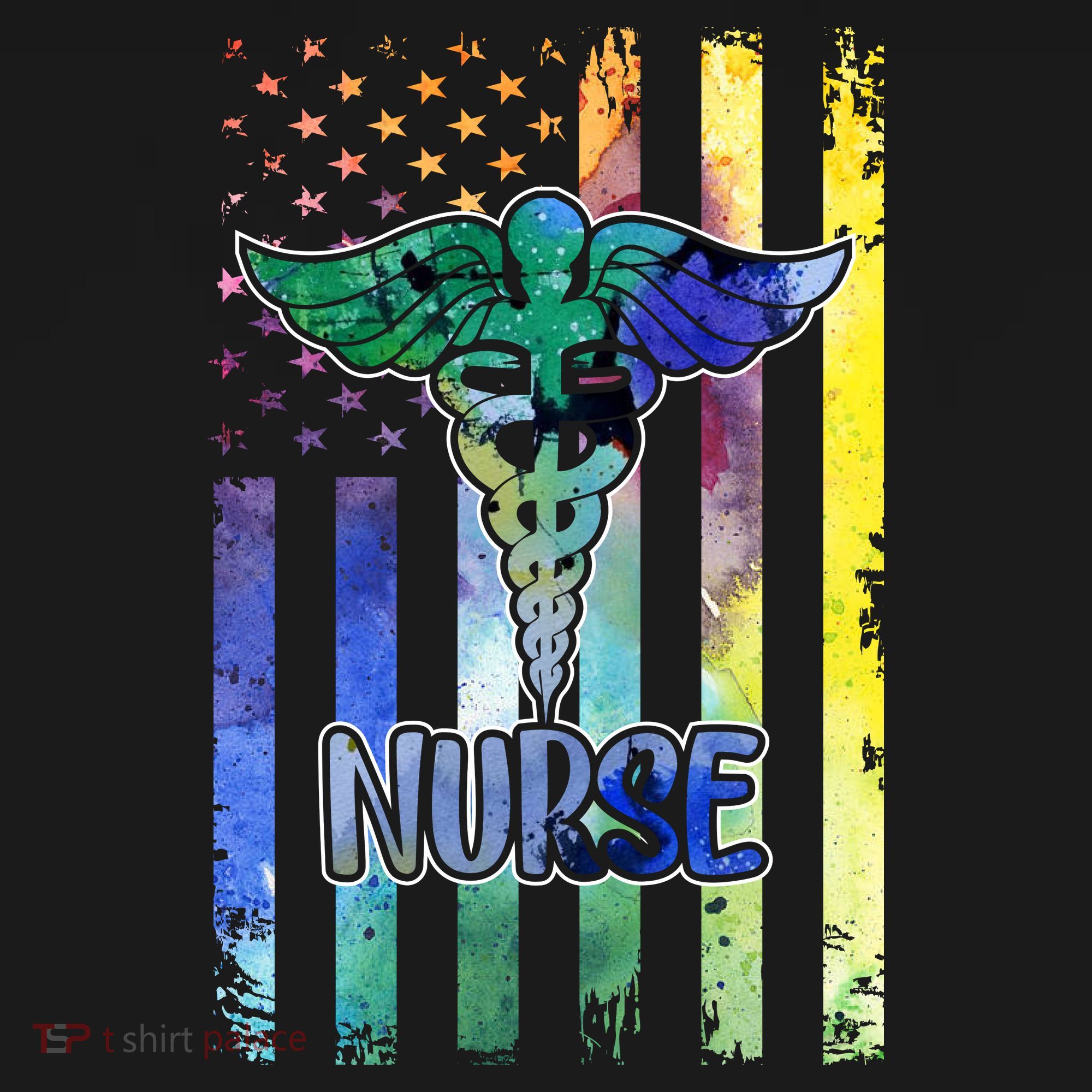 Nurse American Flag Kids Long Sleeve Shirt
