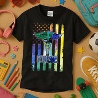 Nurse American Flag Kids T-Shirt thumb 3