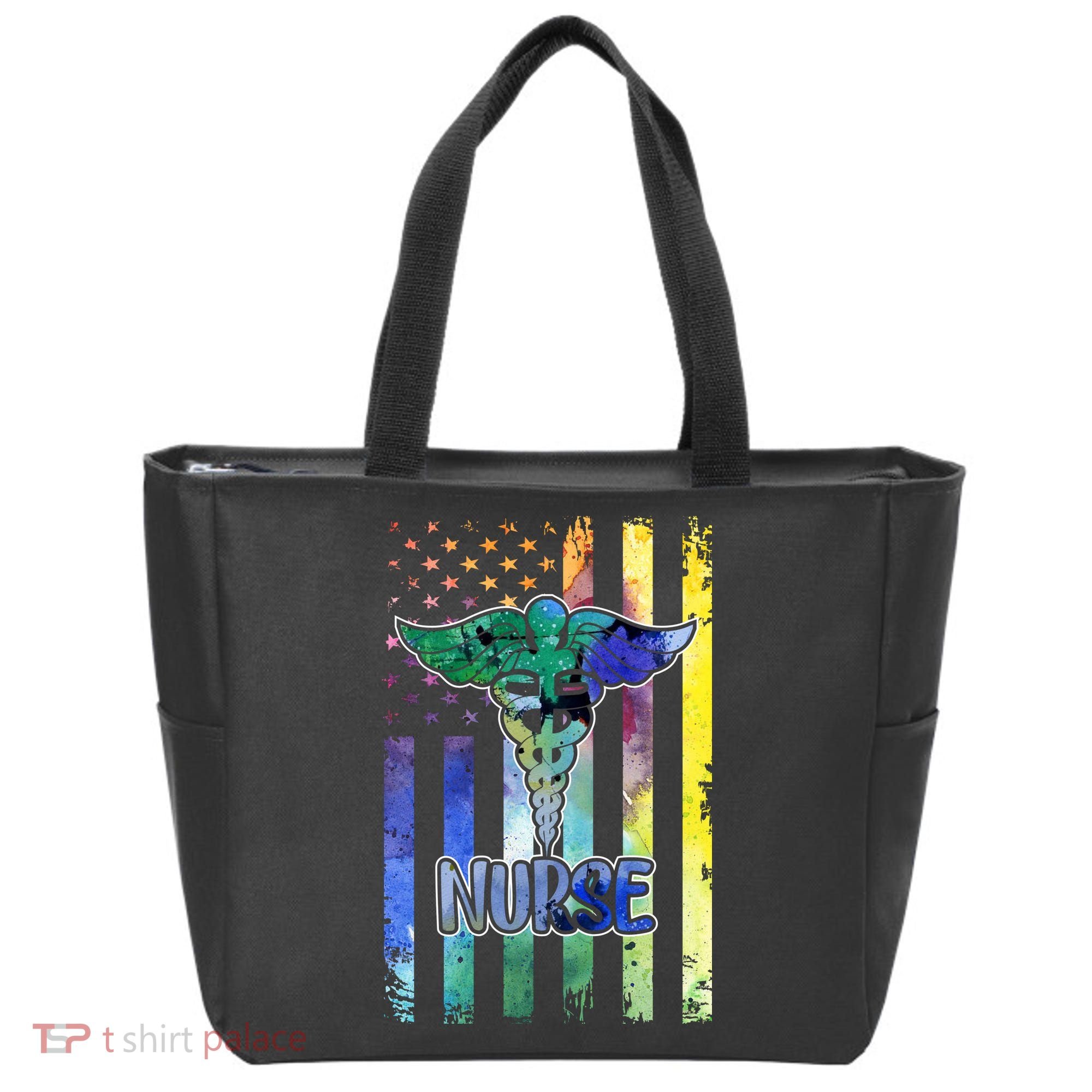 Nurse American Flag Tote Bag