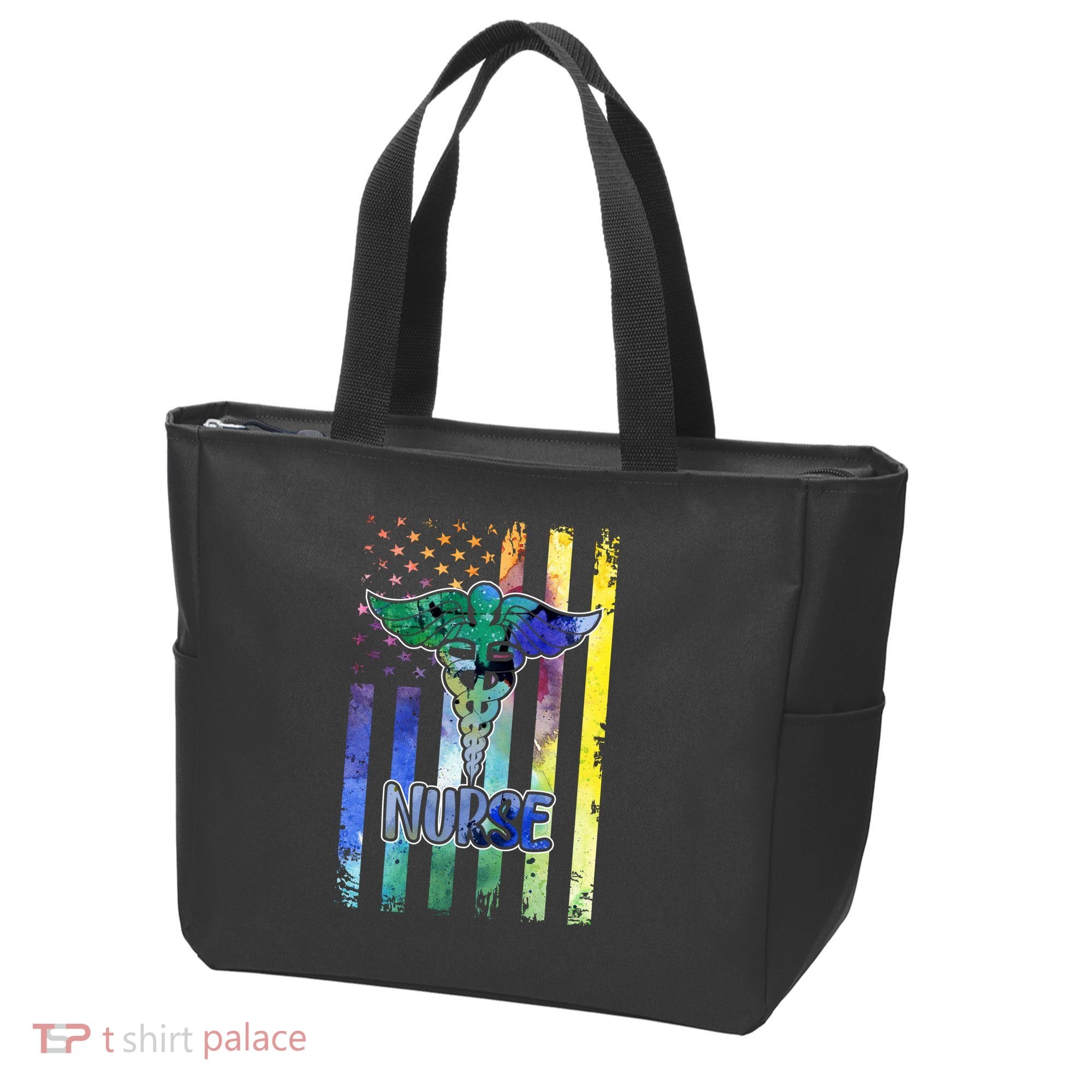 Nurse American Flag Tote Bag