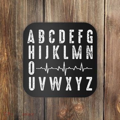 Nurse AbcS Funny Pqrst Ecg Heart Rhythm Coaster