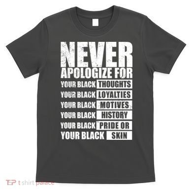 Never Apologize For Your Black Thoughts Black History Month T-Shirt