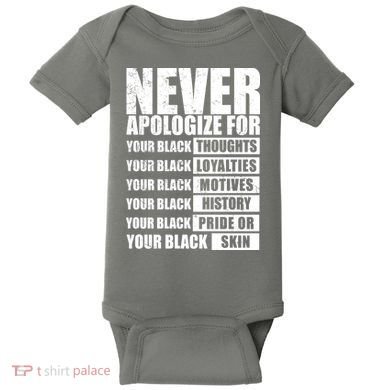 Never Apologize For Your Black Thoughts Black History Month Baby Bodysuit