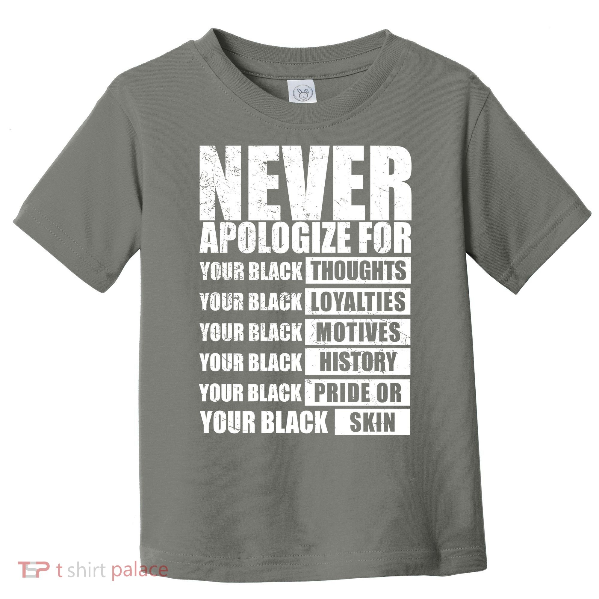 Never Apologize For Your Black Thoughts Black History Month Toddler T-Shirt