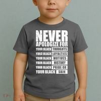 Never Apologize For Your Black Thoughts Black History Month Toddler T-Shirt thumb 2