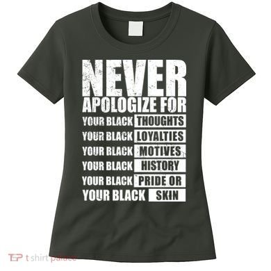 Never Apologize For Your Black Thoughts Black History Month Women's T-Shirt