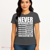 Never Apologize For Your Black Thoughts Black History Month Women's T-Shirt thumb 4