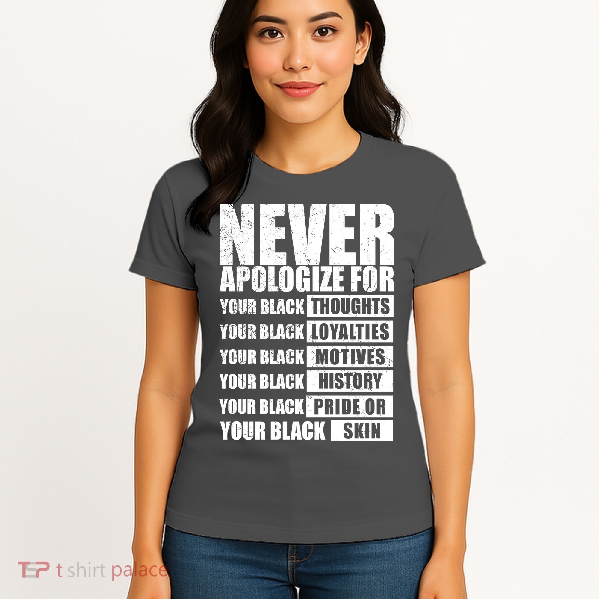 Never Apologize For Your Black Thoughts Black History Month Women's T-Shirt