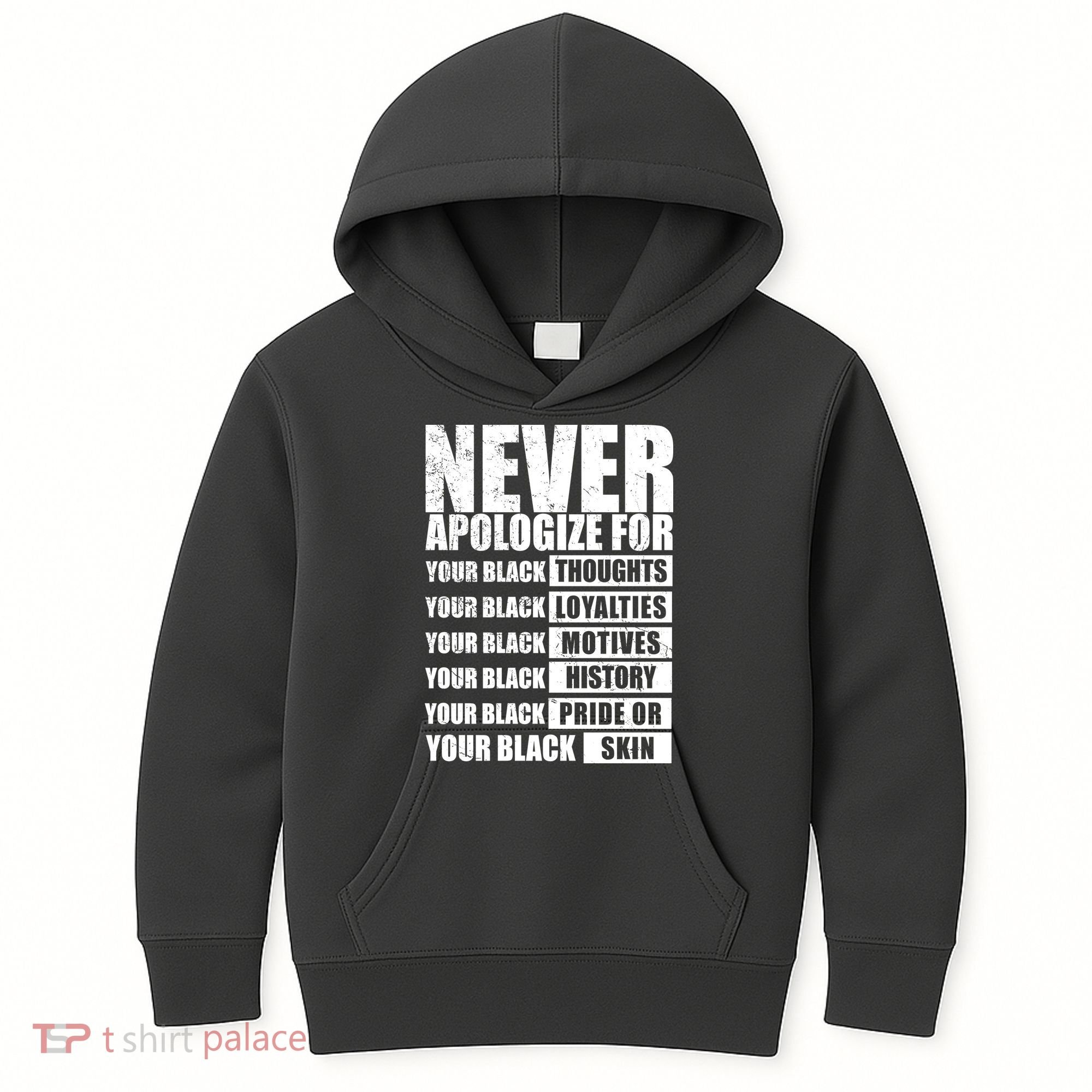 Never Apologize For Your Black Thoughts Black History Month Kids Hoodie