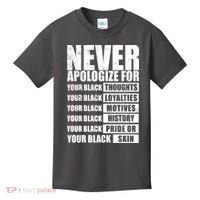 Never Apologize For Your Black Thoughts Black History Month Kids T-Shirt thumb 0