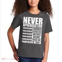 Never Apologize For Your Black Thoughts Black History Month Kids T-Shirt thumb 2
