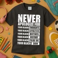 Never Apologize For Your Black Thoughts Black History Month Kids T-Shirt thumb 3