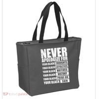 Never Apologize For Your Black Thoughts Black History Month Tote Bag thumb 2