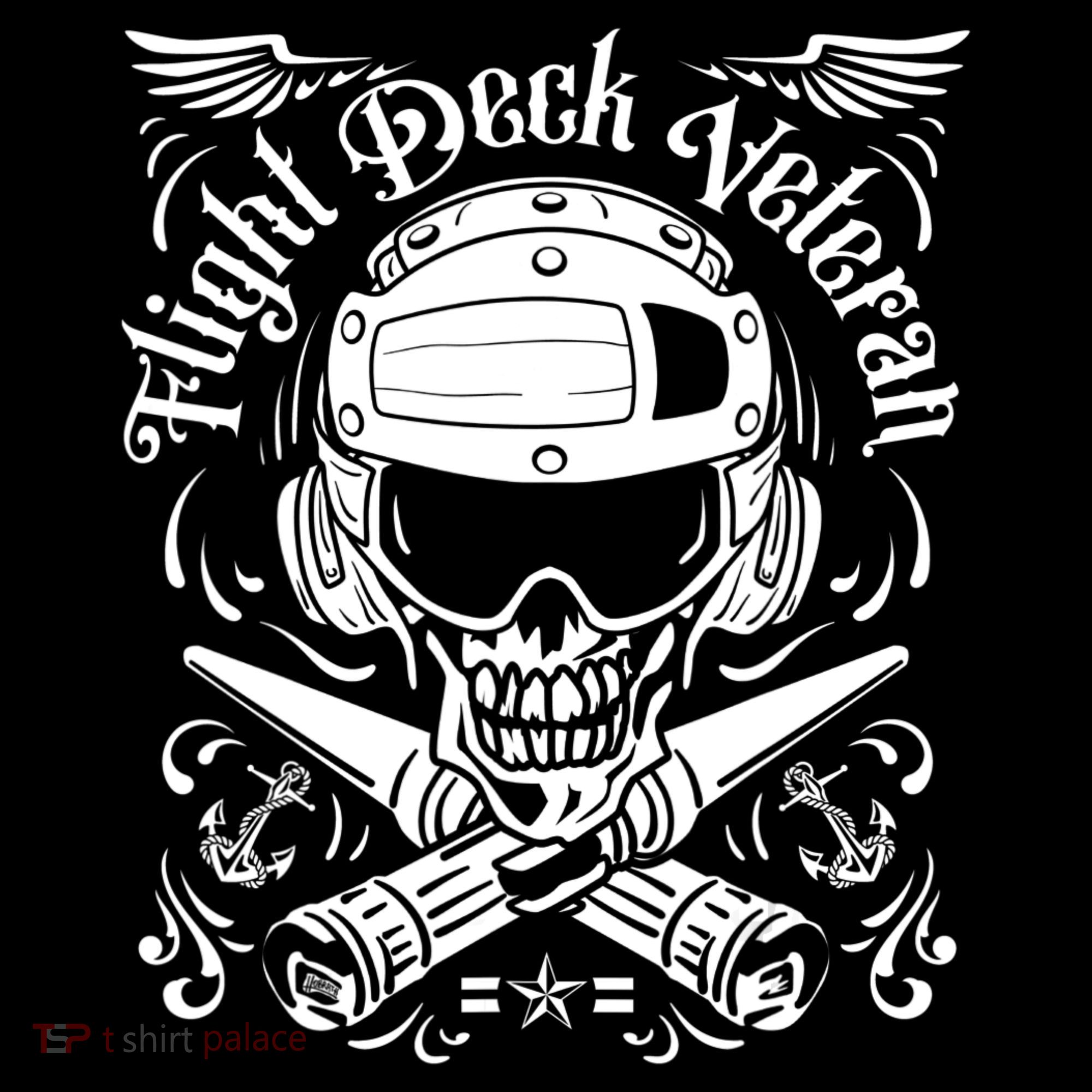 Naval Aviation Flight Deck Veteran Skull Button
