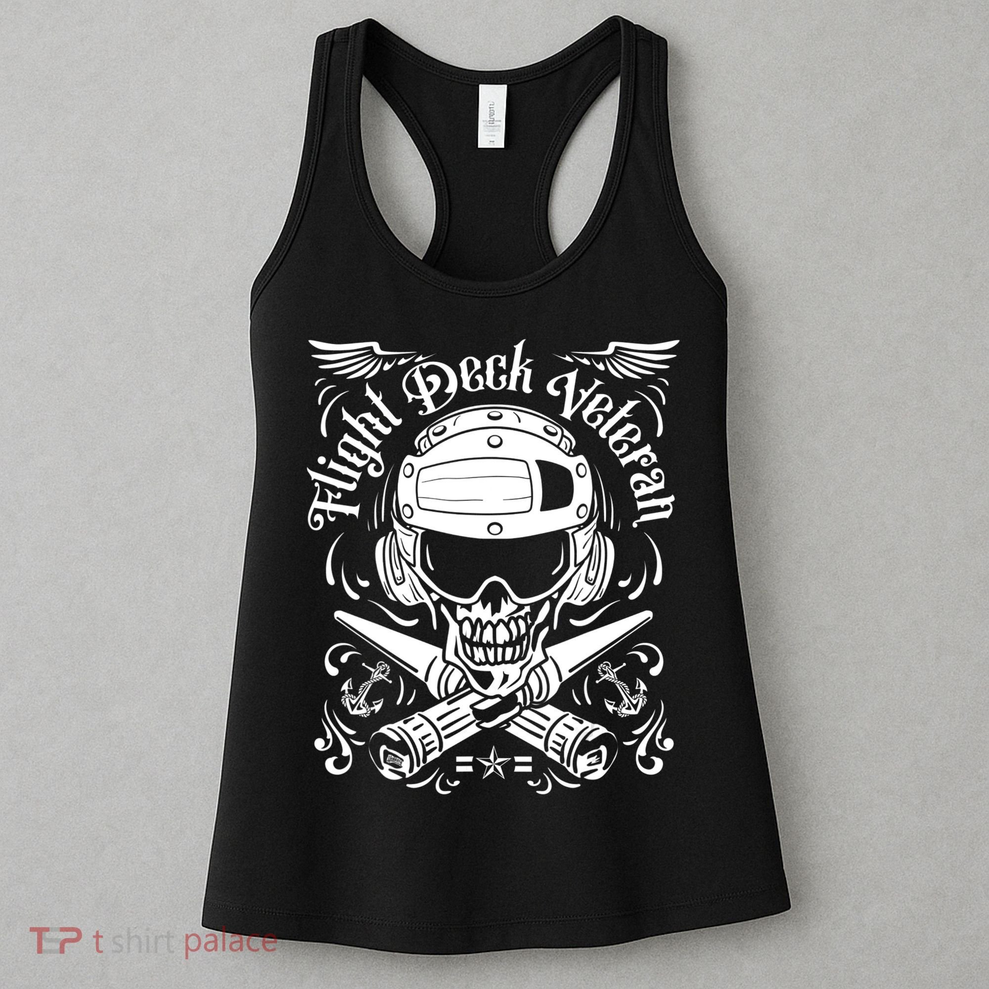 Naval Aviation Flight Deck Veteran Skull Women's Tank Top