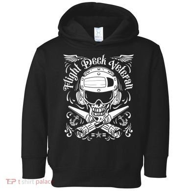 Naval Aviation Flight Deck Veteran Skull Toddler Hoodie
