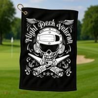 Naval Aviation Flight Deck Veteran Skull Golf Towel thumb 1