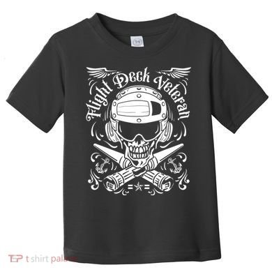 Naval Aviation Flight Deck Veteran Skull Toddler T-Shirt