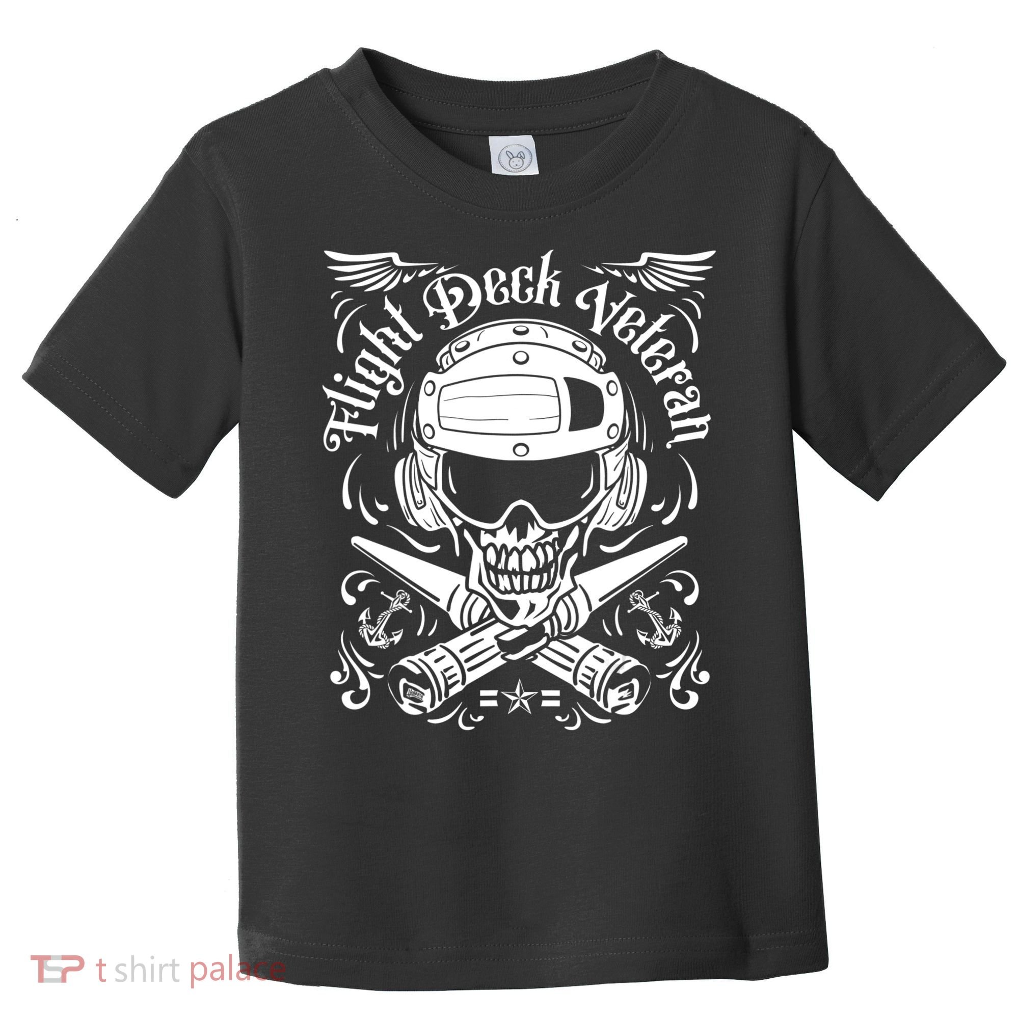 Naval Aviation Flight Deck Veteran Skull Toddler T-Shirt